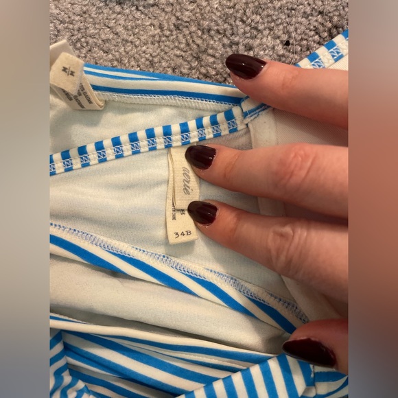 AERIE Blue & White Striped Bikini - Picture 4 of 4
